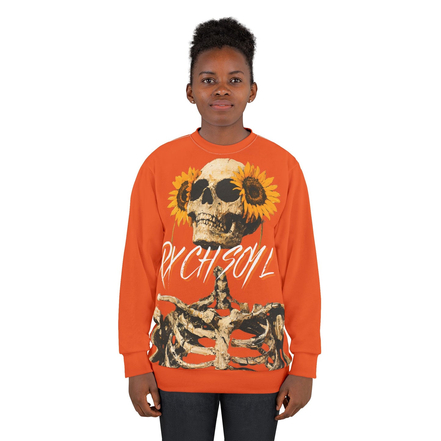 RXCH Soul Vintage Skeleton Sweatshirt with Sunflowers