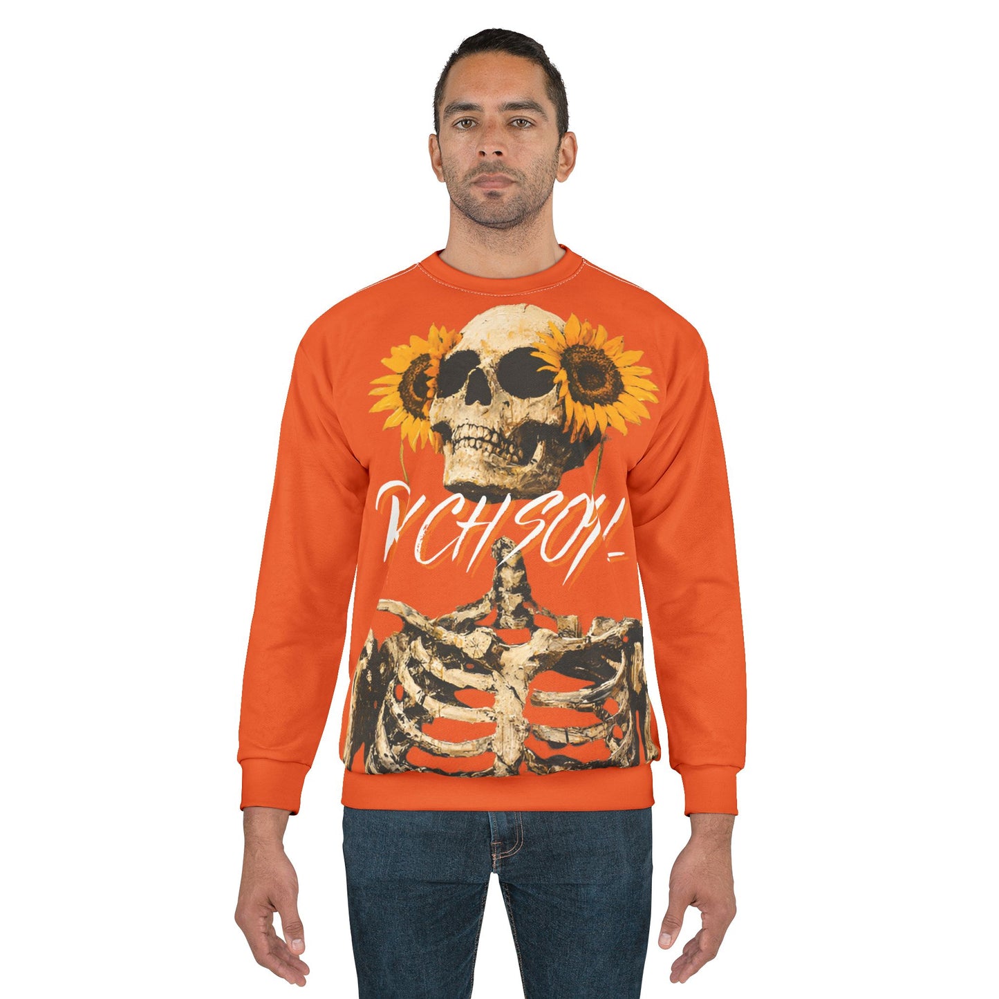 RXCH Soul Vintage Skeleton Sweatshirt with Sunflowers