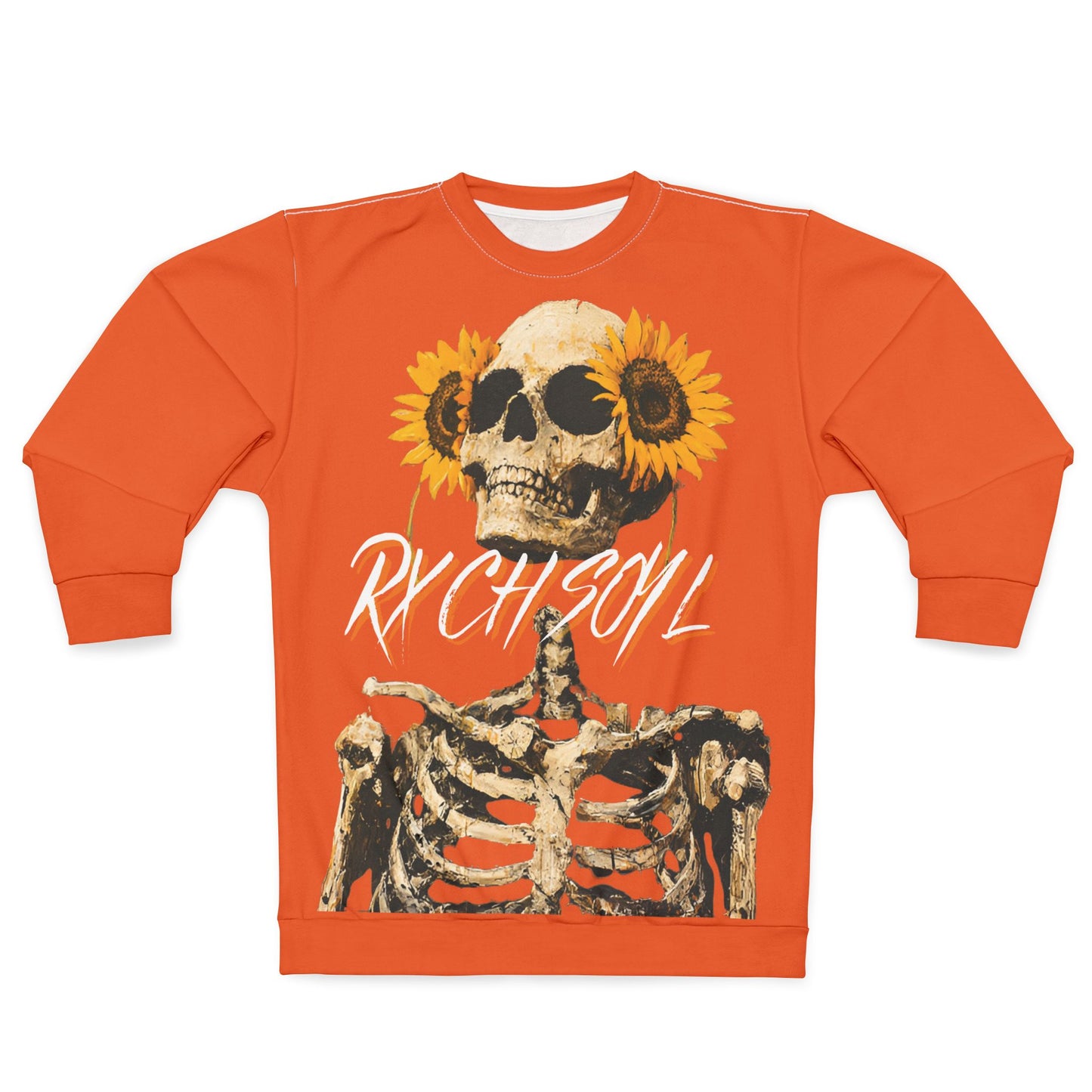 RXCH Soul Vintage Skeleton Sweatshirt with Sunflowers